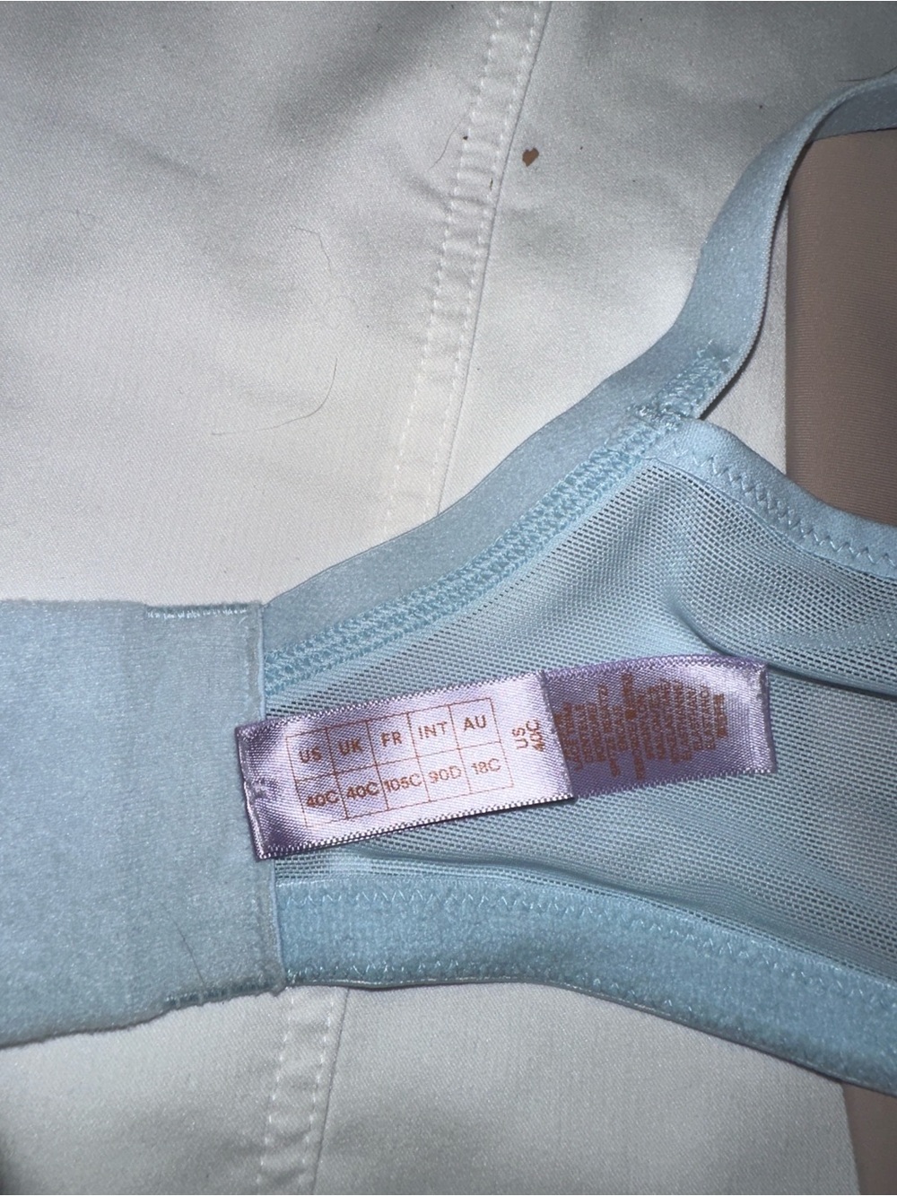 Savage X Fenty Light Blue Robe with Mint Trim Women's Satin-Trim Long Robe/Bra - Picture 4 of 5